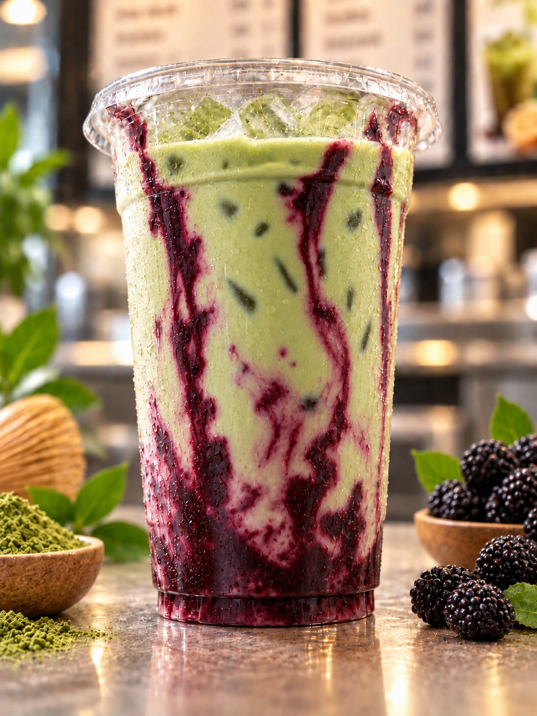 Blackberry Matcha Latte